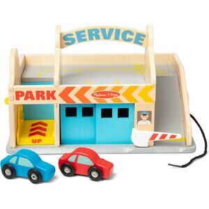 Melissa & Doug Service Station Parking Garage and Drive-Thru Car Wash NWT